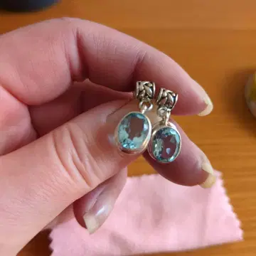 실버 925 블루 토파즈 귀걸이