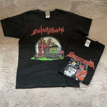 샌드위치맨 라이브 T셔츠 S 블랙 (피자 가게 주유소)