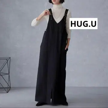 HUG.U 블랙 살로펫 점퍼 스커트 프리 사이즈