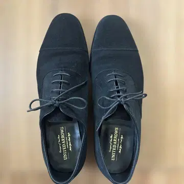 유나이티드 애로우즈 블랙 스웨이드 스트레이트 팁 신발 8 1/2