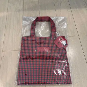 파미리아 토트백 소 빨간색 체크