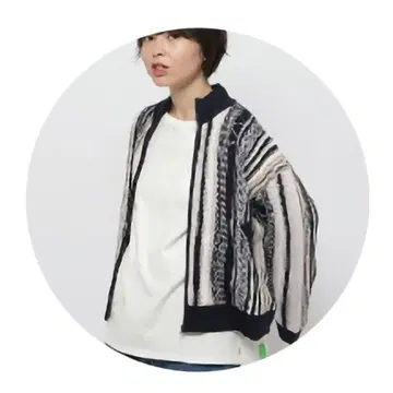 니코앤드 모듬 스트라이프 ZIP 가디건 네이비, M