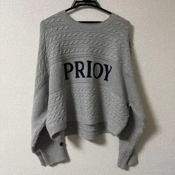 PRIORITY 새상품 프라이오리티 케이블 짜임 그레이 스웨터