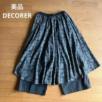 새상품급 DECORER 팬츠 도킹 스커트 일본풍 패턴 프리 사이즈
