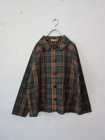 U13)NARU 나루 자켓 아우터 체크 카라 부착