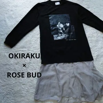 튜닉 OKIRAKU x ROSE BUD 트레이닝복 블랙 레이스