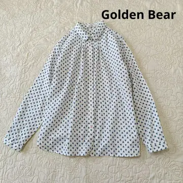 [ 미사용 새상품 ] 골든 베어 올 패턴 플란넬 블라우스 LL