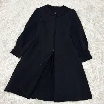 컨디션 최상 TO BE CHIC 비글 니트 코트 검정 블랙 42 리본