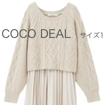 COCO DEAL 케이블 숏 니트 스웨터