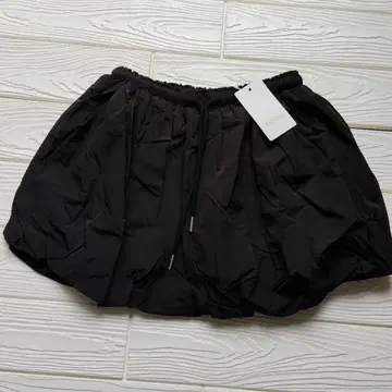 귀여운 블랙 벌룬 숏팬츠 허리밴딩 L