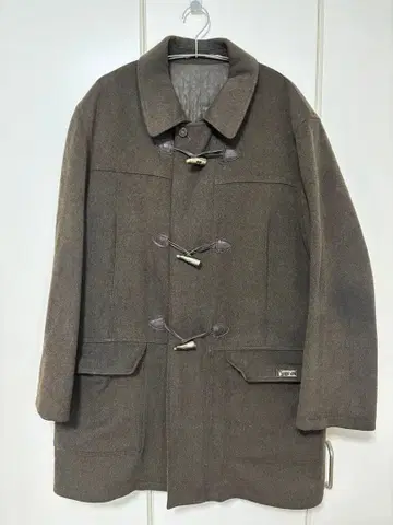 브라운 더플 코트 울 혼방 made in italy