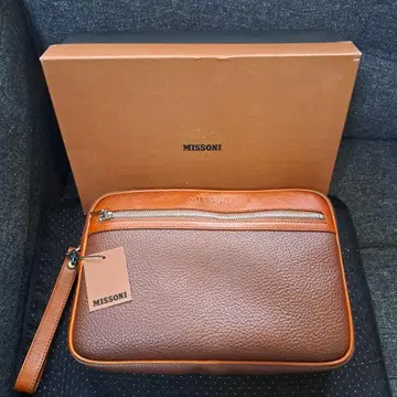 MISSONI 브라운 가죽 클러치백 세컨드 백 소가죽