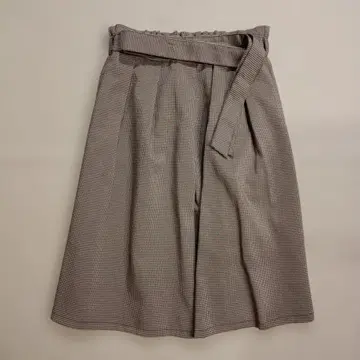 하운드투스 체크 플레어 스커트 동일 원단 벨트 포함