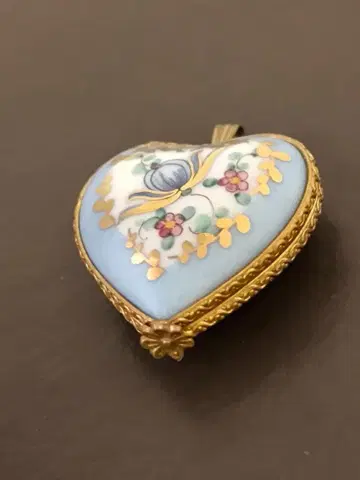 빈티지 Limoges 리모주 로켓 펜던트 탑 하트형