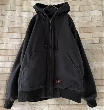 액티브 자켓 안감 퀼팅 자수 로고 검정 블랙 L