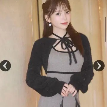 미셸 마카롱 새상품 완판템 샤기 볼레로 세트 니트 원피스