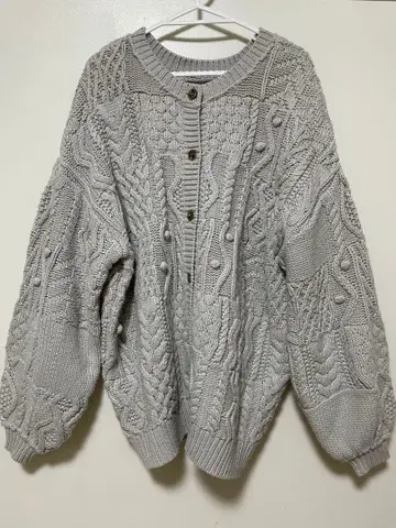 가격 인하 Niko and 그레이 케이블 니트 가디건 L
