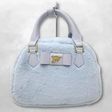 메종 드 플뢰르 인조 모피 라운드 백 2WAY 블루