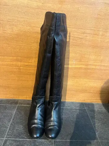 nunobono 블랙 가죽 니하이 부츠 38