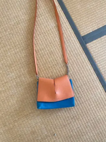 질 샌더 오렌지 블루 숄더백