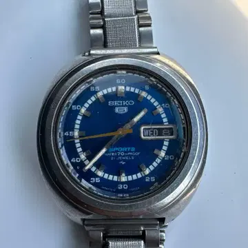 SEIKO 자동 와인딩 시계 파랑 다이얼 21주얼