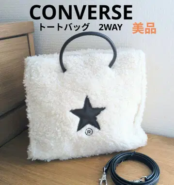 새상품급 Converse 보아 별 패턴 토트백 2WAY 숄더