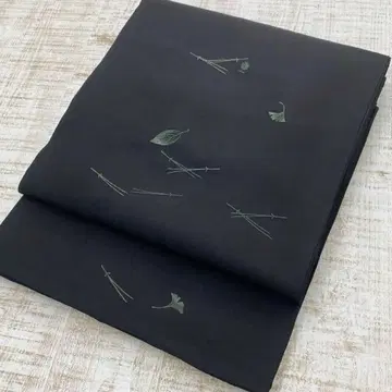 순수 실크 후키요세 자수 앤티크 기모노 후쿠로 오비