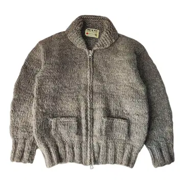 캐나다제 수방직 손뜨개질 울 지퍼 니트