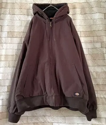 디키즈 액티브 자켓 안감 플리스 자수 로고 브라운 2XL