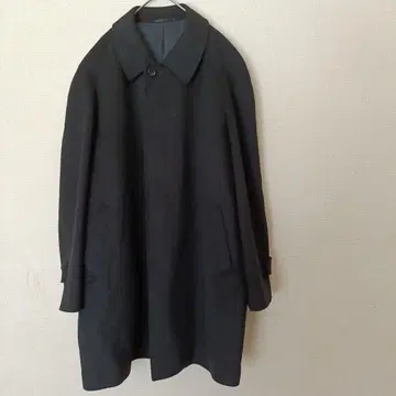 캐시미어 스탠드 칼라 롱 코트