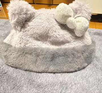 USJ 귀 포함 리본 포함 그레이 모자