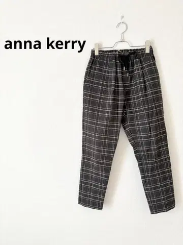 안나케리 체크 무늬 따뜻한 캐주얼 팬츠