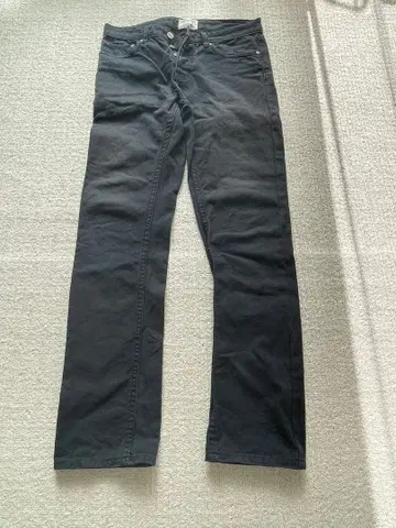 새터데이즈 블랙 데님 스트레이트 팬츠 남성용 여성용 구제 의류