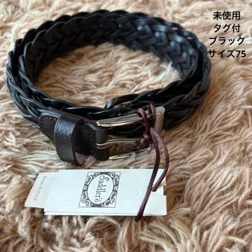 [미사용] SADDLER'S 사드러즈 메쉬 블랙 가죽 벨트