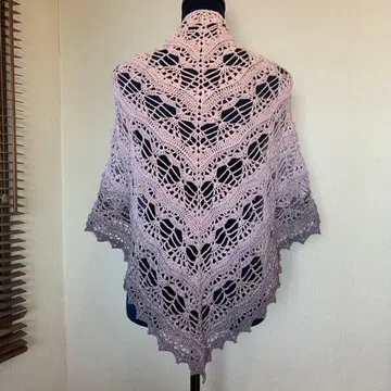 발레 숄 삼각형 숄 핑크~퍼플 하트 코튼 연중 사용 가능