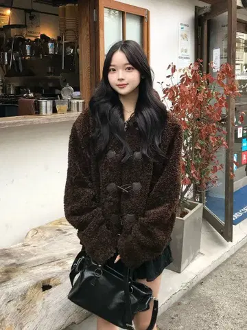 EMMY 푸들 퍼 터치 버튼 코트