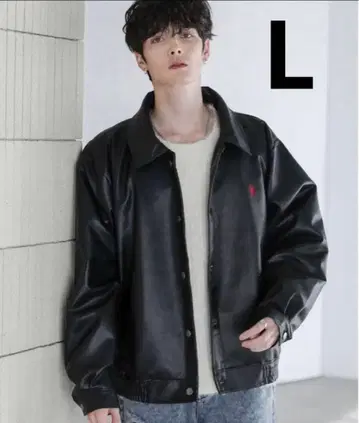 U.S. POLO ASSN. 블랙 가죽 자켓