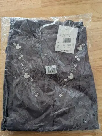 미키 자수 그레이 반팔 튜닉 M