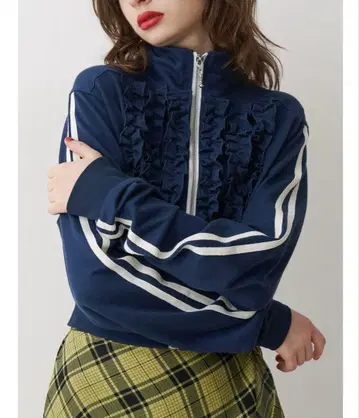 jouetie 프릴 트랙 자켓 저지 네이비 네이비