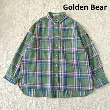 [미사용 새상품] 골든 베어 체크 셔츠 블라우스 루즈핏 L