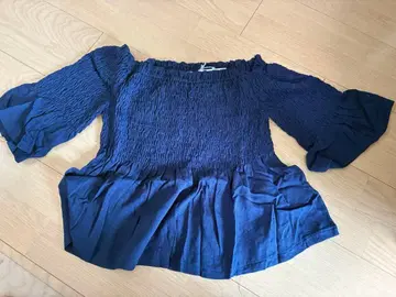 KUIT BUN 네이비 셔링 상의