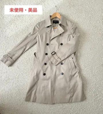 INDIVI 베이지 더블 브레스트 트렌치코트