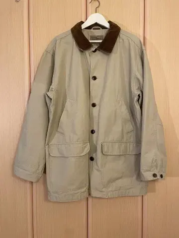 베이지 코듀로이 옷깃 커버올