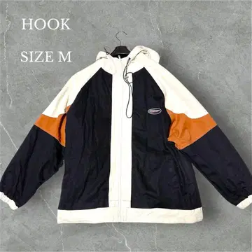 후크 나일론 자켓 아메카지 배색 절개 후드티 스트릿 스타일
