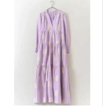 ne quittez pas 라벤더 자수 긴팔 원피스