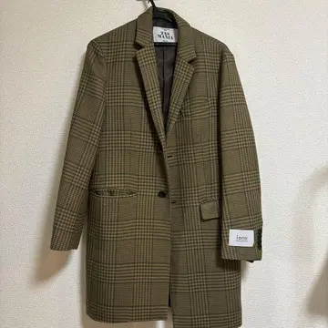 TASMANIA 체크 무늬 체스터 코트