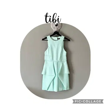 tibi 민트색 무릎 기장 원피스 결혼식 사이즈 0