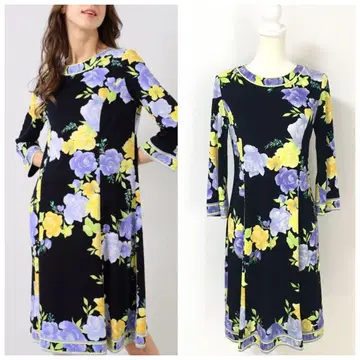 최근 새상품급 LEONARD 레오나르 칸칸 스트레치 원피스