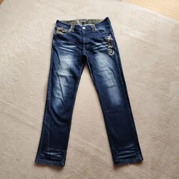 Norton 데미지 가공 다크 블루 데님 팬츠