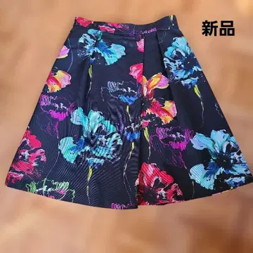 ANAYI 플레어 스커트 새상품 블랙 꽃무늬